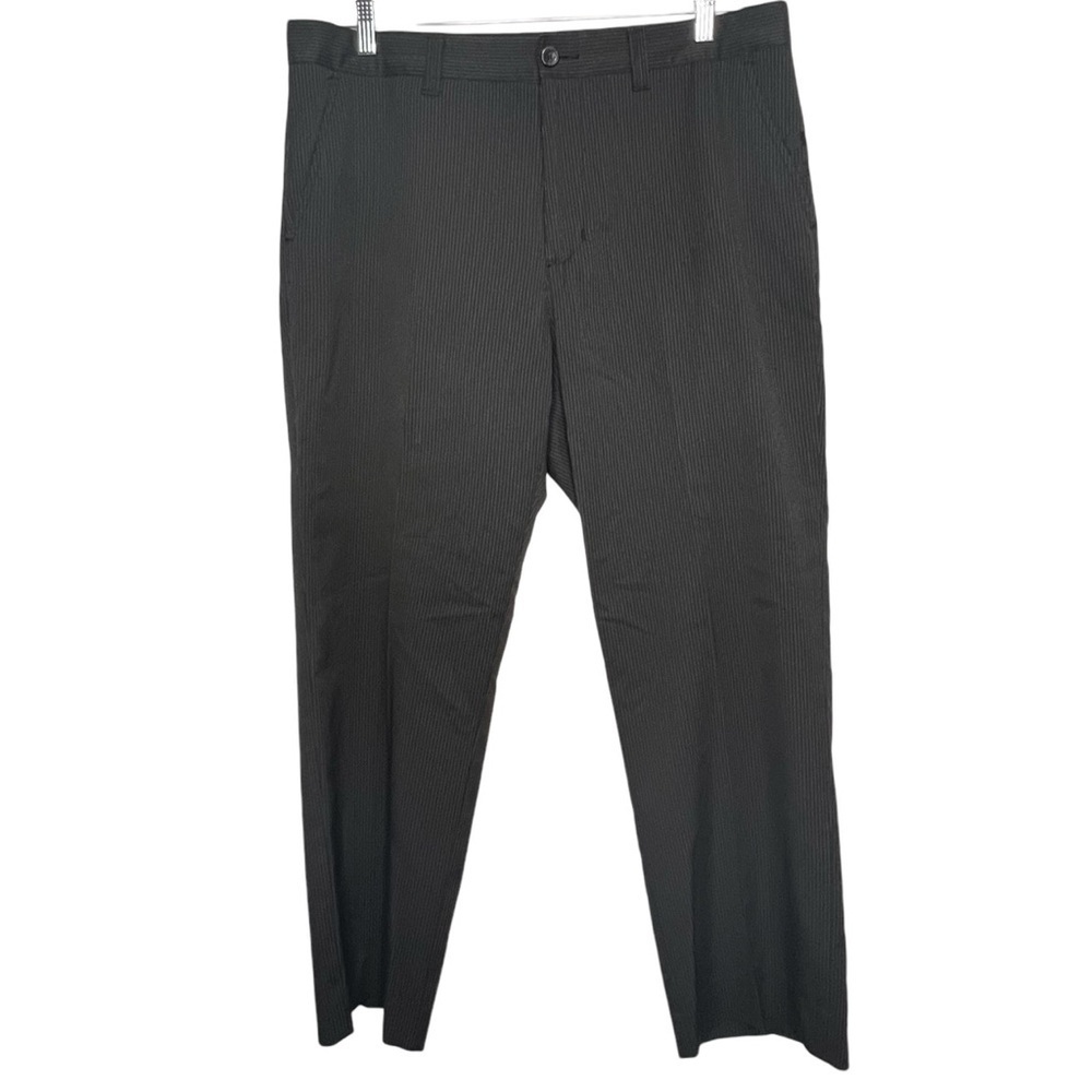 Travis Mathew Mens Golf Pants Black White Pinstripe Size 36 Stretch Performance